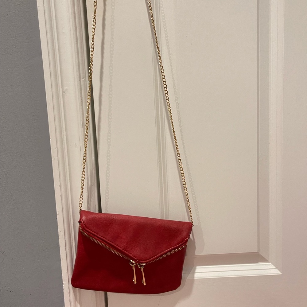 Red and gold crossbody bag- barely worn!